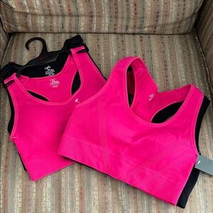 RYKA Jog Bra Set of 4. Sz M, 2 Pink 2 Black w padding. NWT. Padded